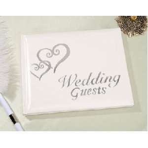  Linked Hearts Wedding Guest Book Silver