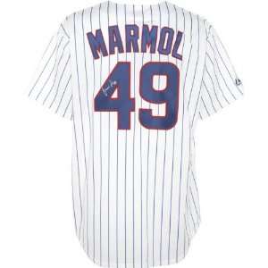 Carlos Marmol Chicago Cubs Autographed White Pinstripe Majestic 