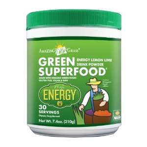 Amazing Grass Energy Green Superfood Lemon Lime Flavor, 7.4 Ounce Tub