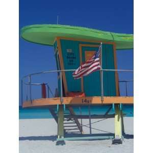  Art Deco Lifeguard Hut, South Beach, Miami, Florida, USA Travel 
