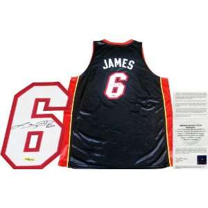 LeBron James Autographed Authentic Miami Heat Black Jersey (Upper Deck 
