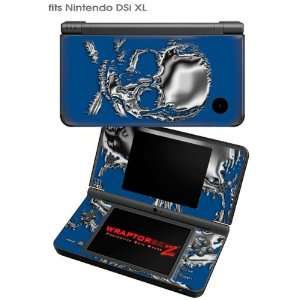 Nintendo DSi XL Skin   Chrome Skull on Midnight Blue by WraptorSkinz