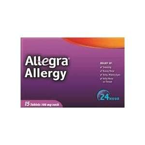 Allegra OTC 24 Hour 180 mg Tablets, 15 Count Blister Pack (Pack of 6)