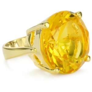  nOir Classic Yellow Cubic Zirconia Cocktail Ring, Size 6 