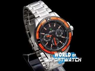 WEIDE Man Decorative Dials Quartz Wrist Watch Orange  
