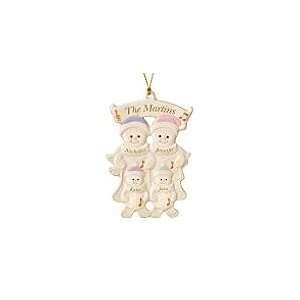  Lenox Warm Wishes Gingerbread Family Ornament   2 Children 