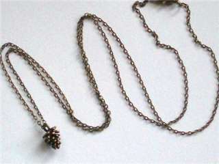 TEENY WEENY PINE CONE LONG CHAIN CHARM NECKLACE  