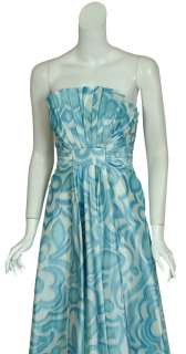 BADGLEY MISCHKA Aqua Abstract Floral Print Dress 6 NEW  