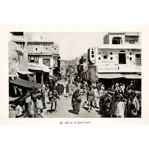  1938 Print Alwar Street Scene India People Buildings 