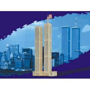  Puzzled World Trade Center Sm 3D Natural Wood Puzzle Toys 