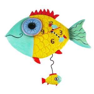   Allen Designs Wide Eyed Fishy Pendulum Wall Clock Fish