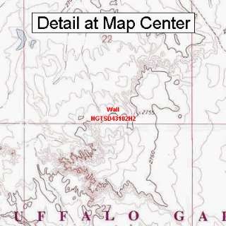   Topographic Quadrangle Map   Wall, South Dakota (Folded/Waterproof