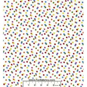  Multi Color Dots White Fabric Arts, Crafts & Sewing
