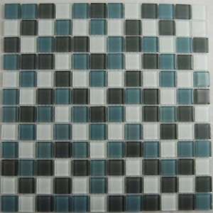  Cloudz Altostratus 1 x 1 Glass Mosaic in Gray Multi 
