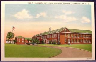 Elizabeth City State Teachers College North Carolina NC Linen Postcard 