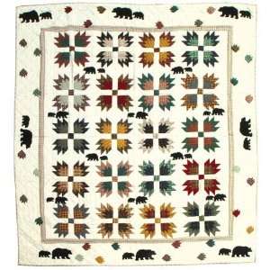   Patchwork Theme Bear Paws Quilt Luxury King 120x106