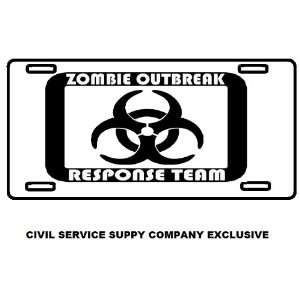  Zombie Outbreak Response Team Metal License Plate Tag 