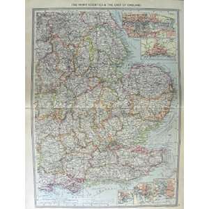  HARMSWORTH MAP 1906 ENGLAND PORTSMOUTH DOVER HULL DOCKS 