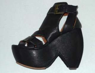 Gee WaWa CLAW SHANNON black LEATHER Platform sandals sz 7 7.5 NWB $ 