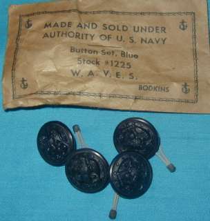 WWII U.S. Navy WAVE Dress Jacket Buttons (4)   USN  