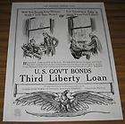1918 AD~US GOVT BONDS~THIRD LIBERTY LOAN~UNCLE SAM