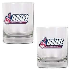  Cleveland Indians 2pc Rocks Glass Set