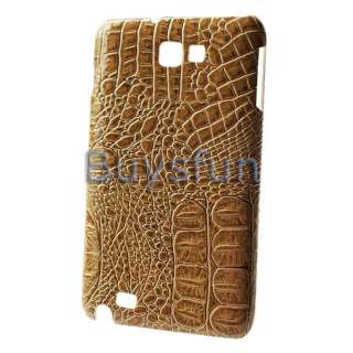 Brown Crocodile Hard Cover Case Skin for Samsung Galaxy Note i9220 