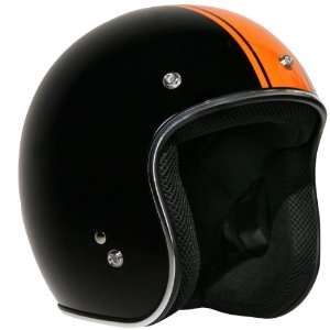  Outlaw Rally Racing Orange Stripe Open Face Helmet   Size 