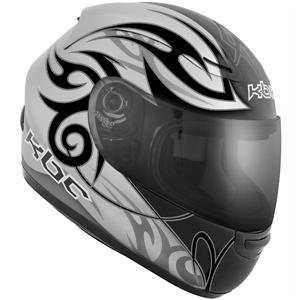  KBC VR 1X Tribal Helmet   Medium/Silver/Black Automotive