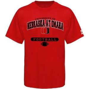  Russell Nebraska Omaha Mavericks Crimson Football T shirt 