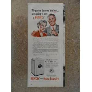 com Bendix Home Laundry ,Vintage 40s print ad (man/woman/my partner 