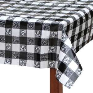  Picnic Check Oilcloth Table Cloth   black (48 x 108)