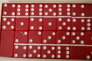 Vintage DOMINOES STANDARD SIZE, BRIGHT RED BAKELITE  