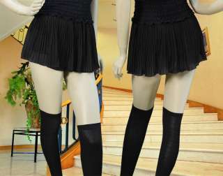   black pleated mini skirt stretchy wasit band one size size waist