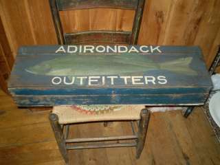   Fishing Box Hand painted box ADK Outfitters Charles Jerred Box  