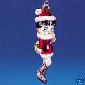  Betty Boop Christmas Glass Ornament   Santa Betty Boop 