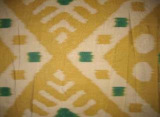   Great Uzbek Hand Knitted Fabric Ikat Adras   silk with cotton  