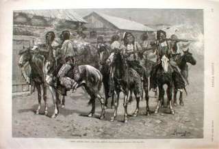 1887 Remington Crow Indians Warpath Firing Into Agency  