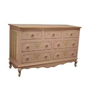 Petite Amie Long Dresser with Hand Painted Details & Brilliant Knobs