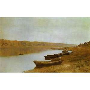 FRAMED oil paintings   Isaac Levitan   24 x 14 inches   On the Volga