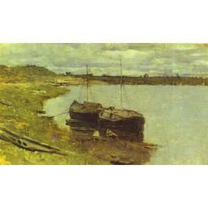   Made Oil Reproduction   Isaac Levitan   24 x 14 inches   The Volga