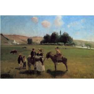   Donkey Ride at Le Roche Guyon Camille Pissarro Hand