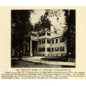  1906 Print Governor Endicott Home Danvers Massachusetts 