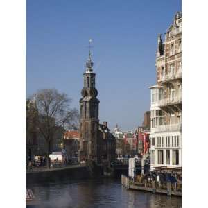  Munttoren on the Amstel River, Amsterdam, Netherlands 