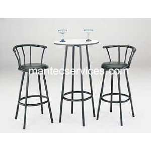  24 Black w/ White Top Cafe Bar Dining Pub Table