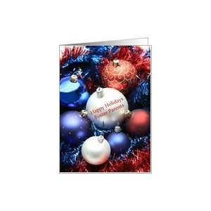 Foster Parents Happy Holidays card   Red, white and blue christmas 