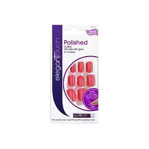  Elegant Touch Pre Polished Nails Coral (Quantity of 4 