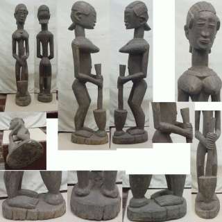 AFRICAN ART DOGON FEMALE STATUE 25.5 6LBS MALI  