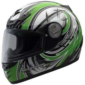  Scorpion EXO 400 Sting Green Large Full Face Helmet 