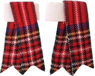 Brand New Pair of Boys Royal Stewart Kilt Sock Flashes  